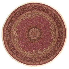 LARGE VINTAGE 1950's ROUND TABRIZ PERSIAN RUG