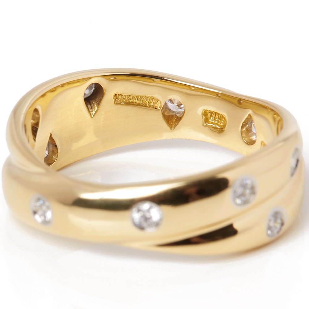 Tiffany & Co. 18k Yellow Gold Diamond Crossover Etoile Ring COM1426