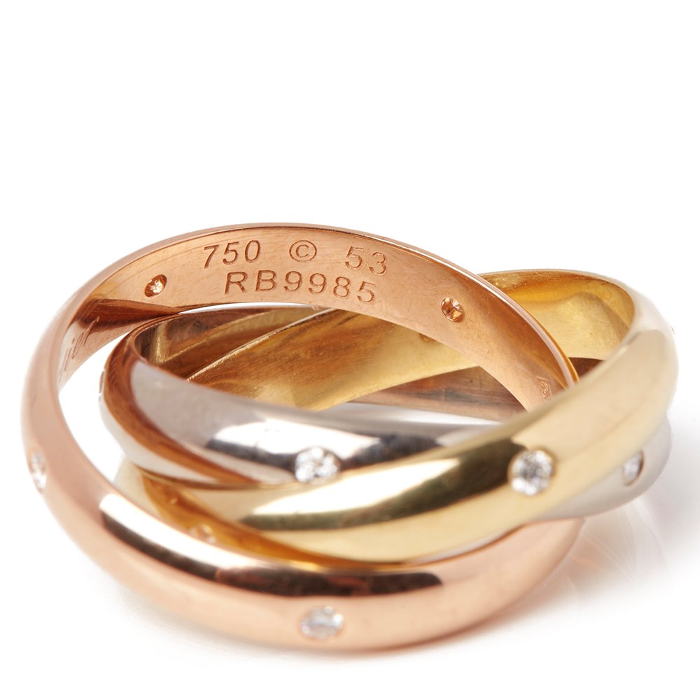 Cartier Diamond Trinity Ring Size N 1/2
