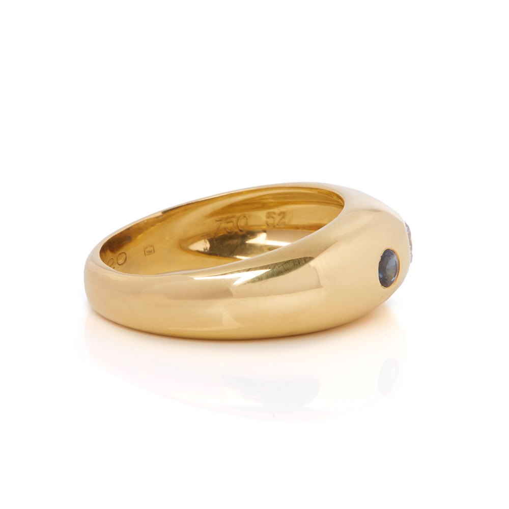 Cartier 18k Yellow Gold Sapphire & Diamond Gypsy Ring