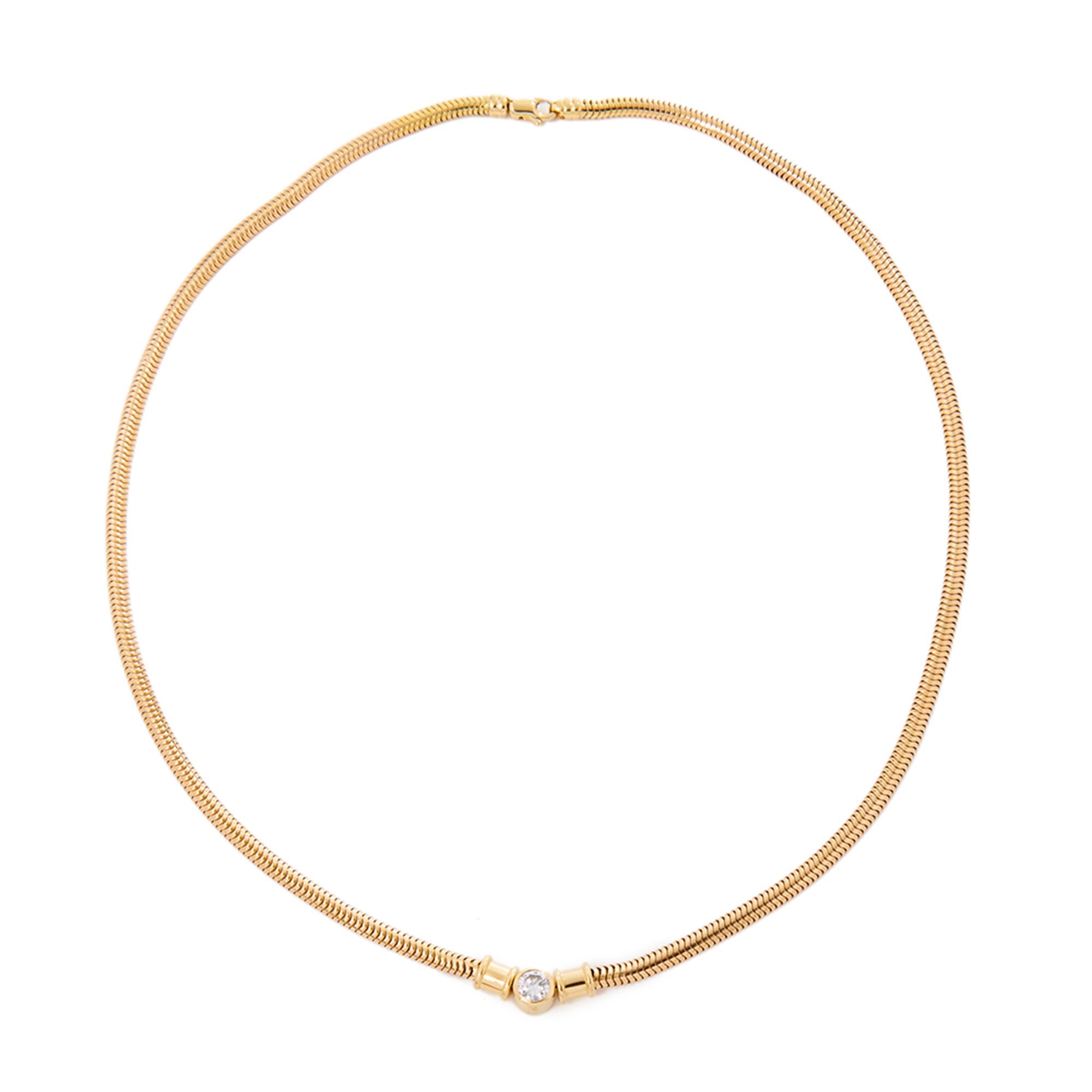 Theo Fennell 18k Yellow Gold Solitaire Diamond Necklace
