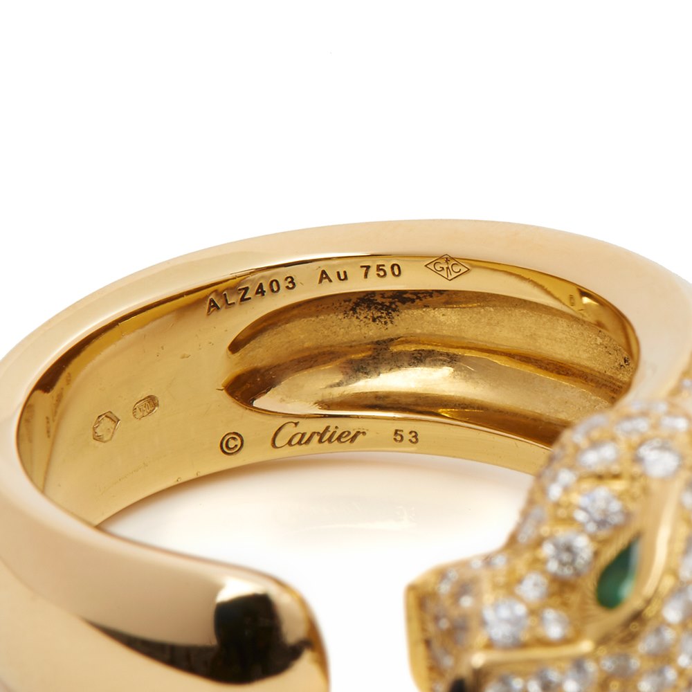 Cartier 18k Yellow Gold Diamond Panthère Ring
