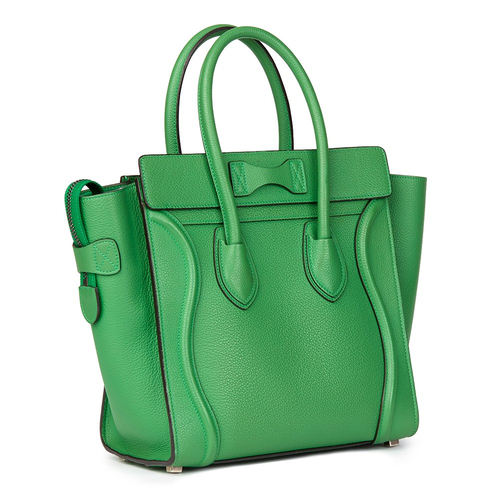 Céline Mint Grained Calfskin Leather Micro Luggage Tote