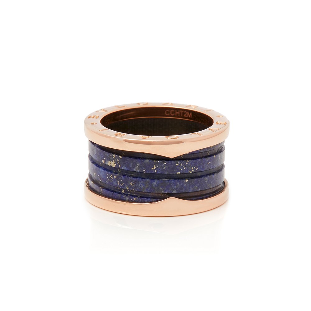 Bulgari 18k Rose Gold Lapis Lazuli B.Zero1 Ring
