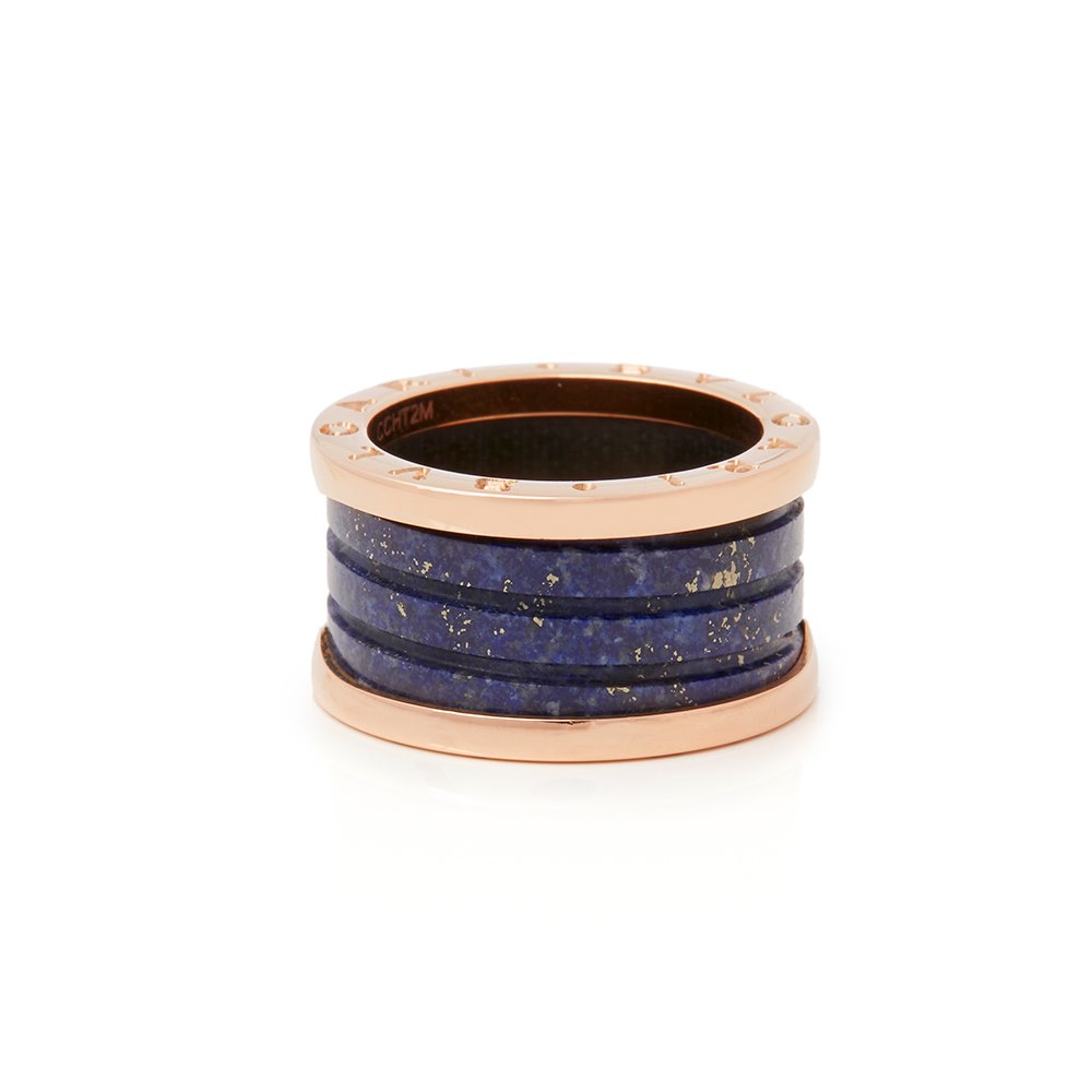 Bulgari 18k Rose Gold Lapis Lazuli B.Zero1 Ring