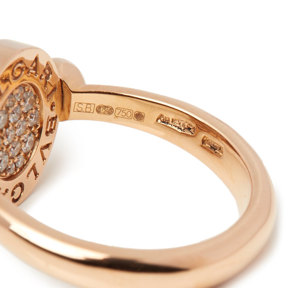 Bulgari 18k Rose Gold Diamond Flip Ring
