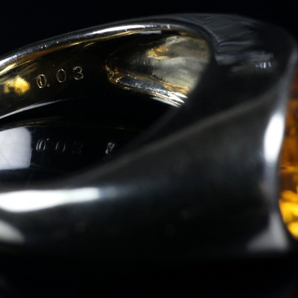 18k Yellow Gold, Citrine and Diamond Citrine & Diamond Ring