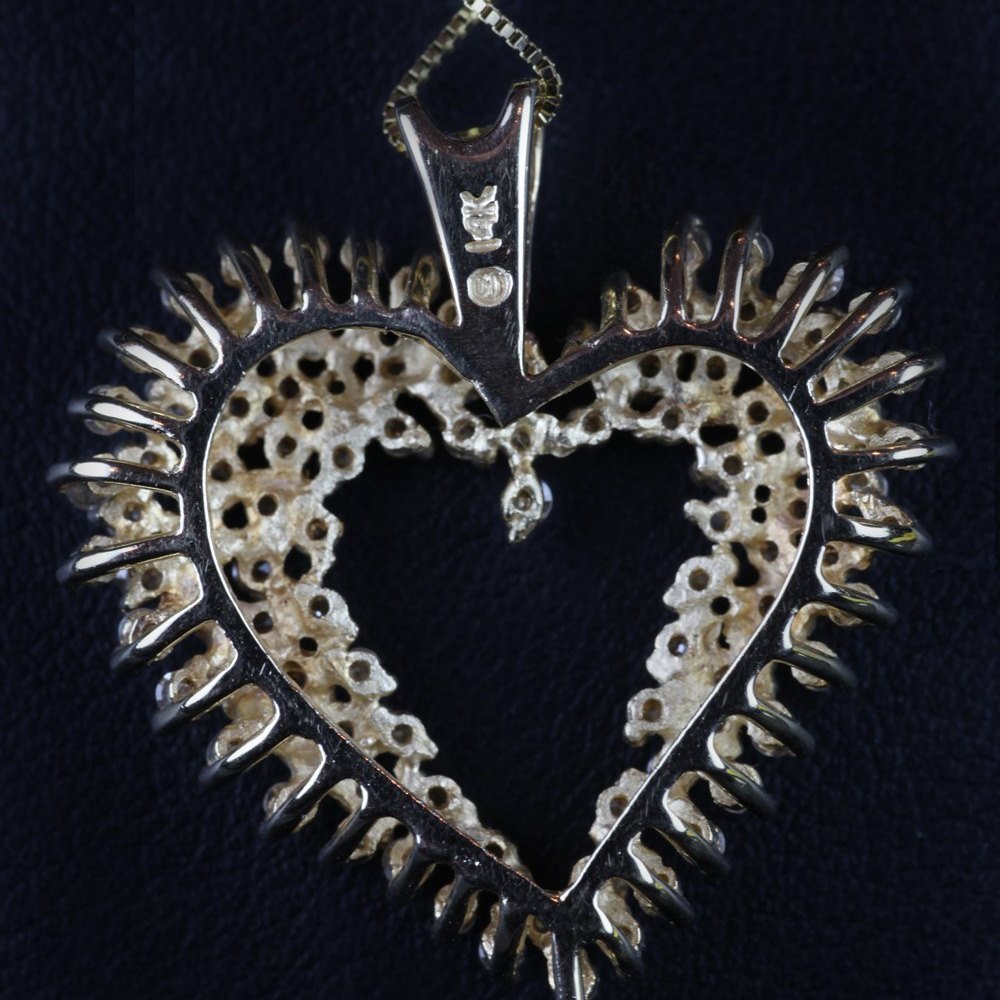14ct Gold 14ct Gold & Diamond Heart Shaped Pendant