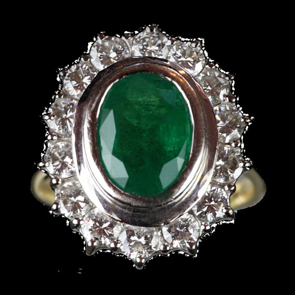 18ct Gold 18ct Gold Emerald & Diamond Ring