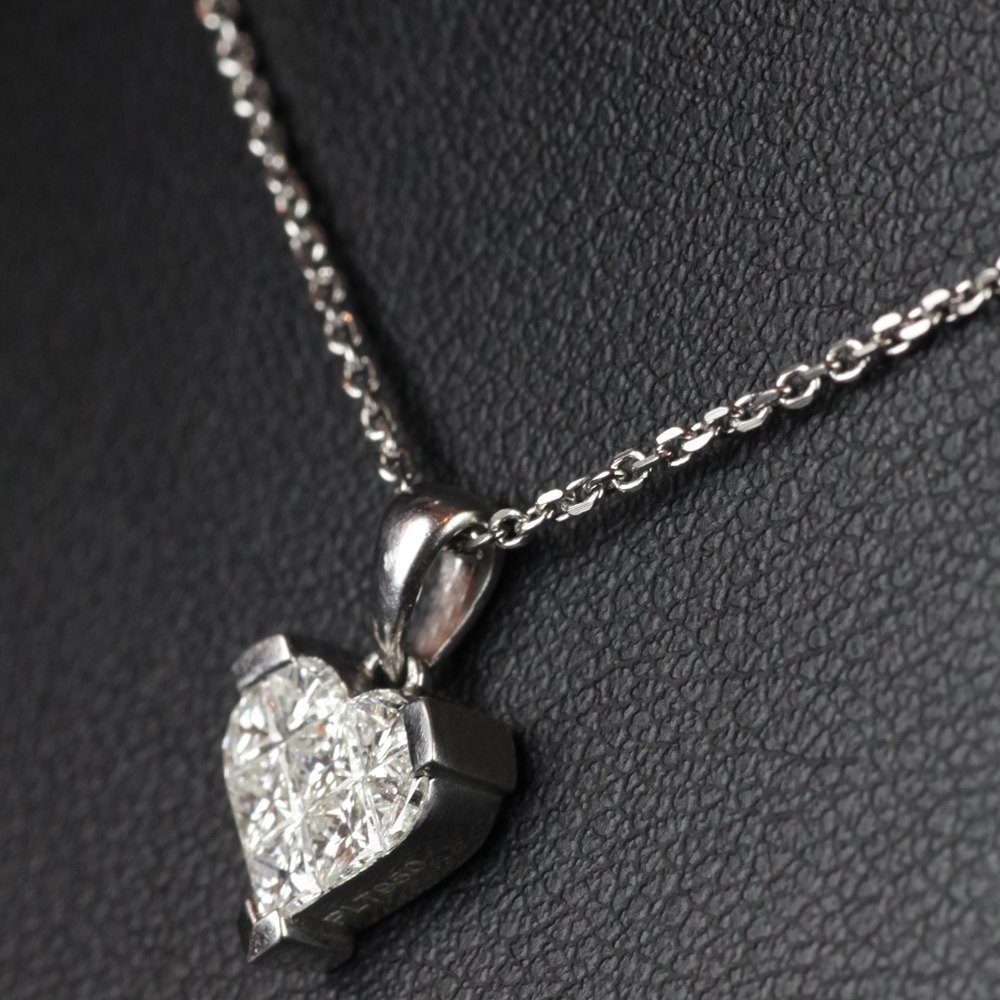 Platinum H.M Platinum Diamond Heart Pendant & Chain