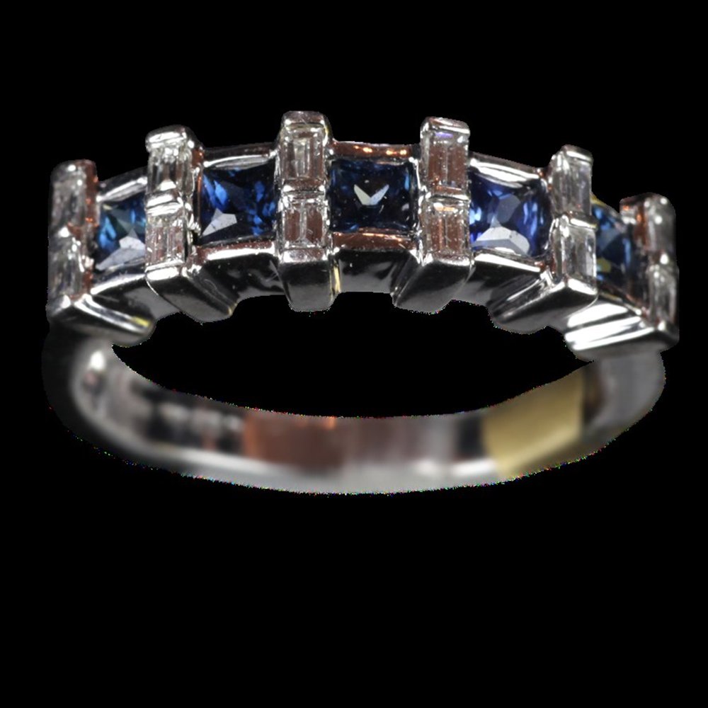 18ct White Gold 18ct White Gold Sapphire & Diamond Ring