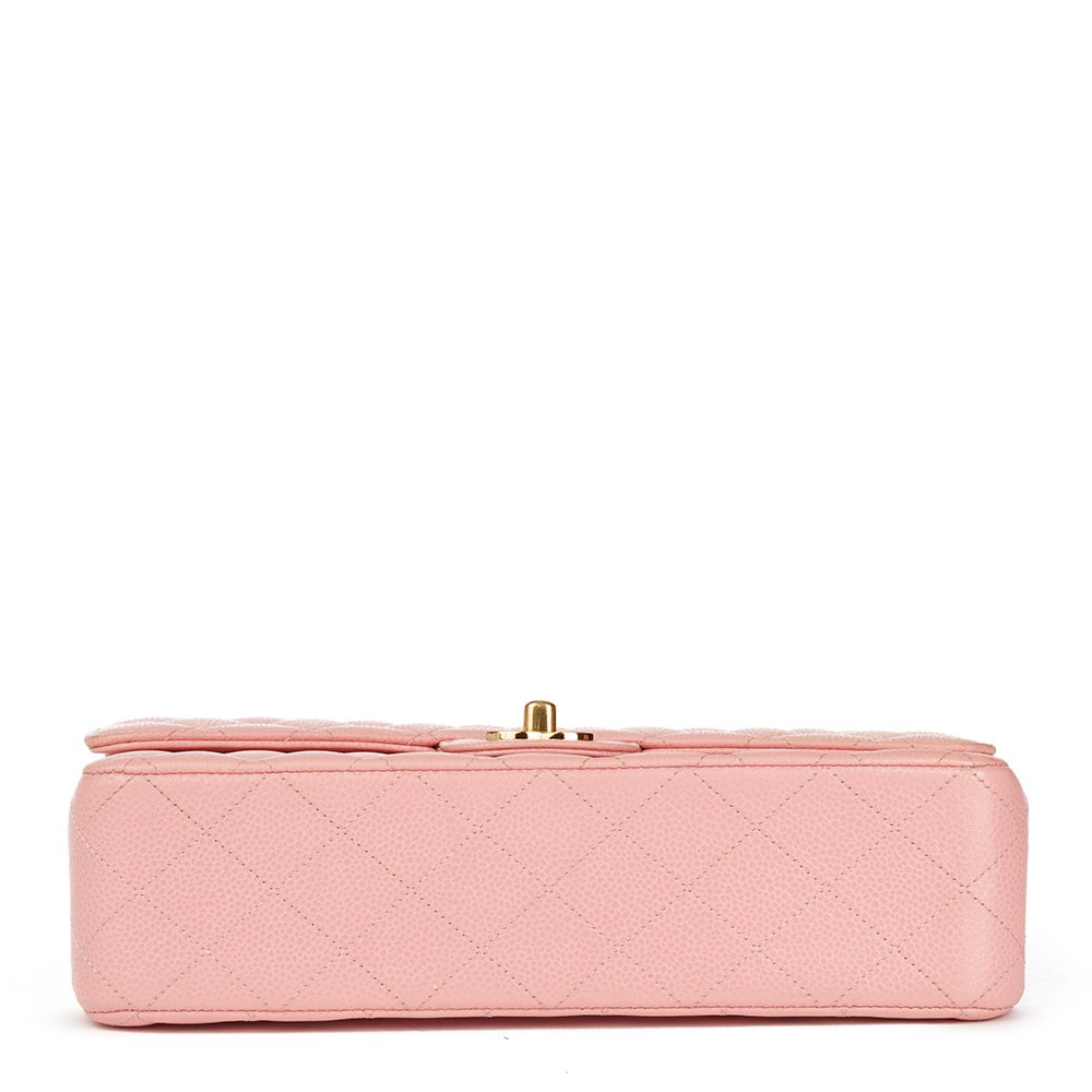 Chanel Pink Quilted Caviar Leather Medium Classic Double Flap Bag