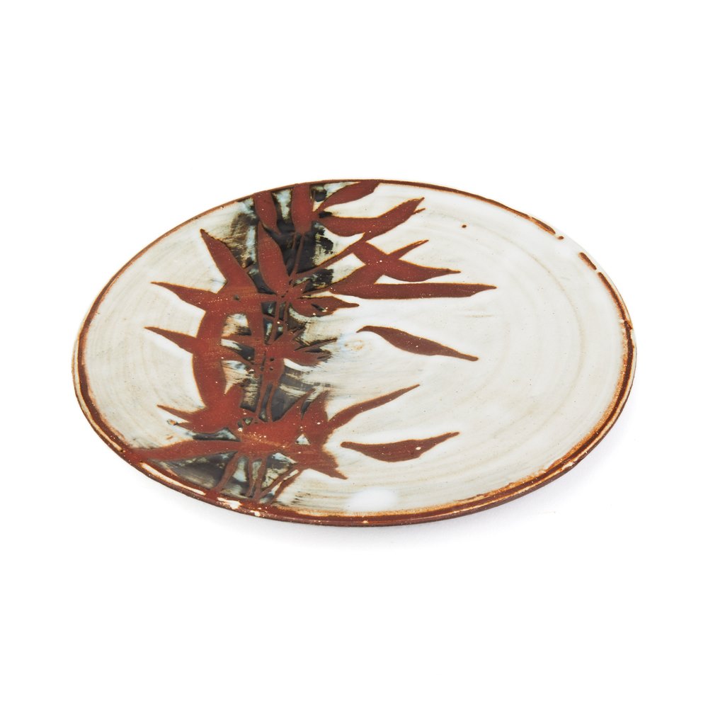 Japanese Shoji Hamada Inspired Bamboo Studio Plate 20th Century