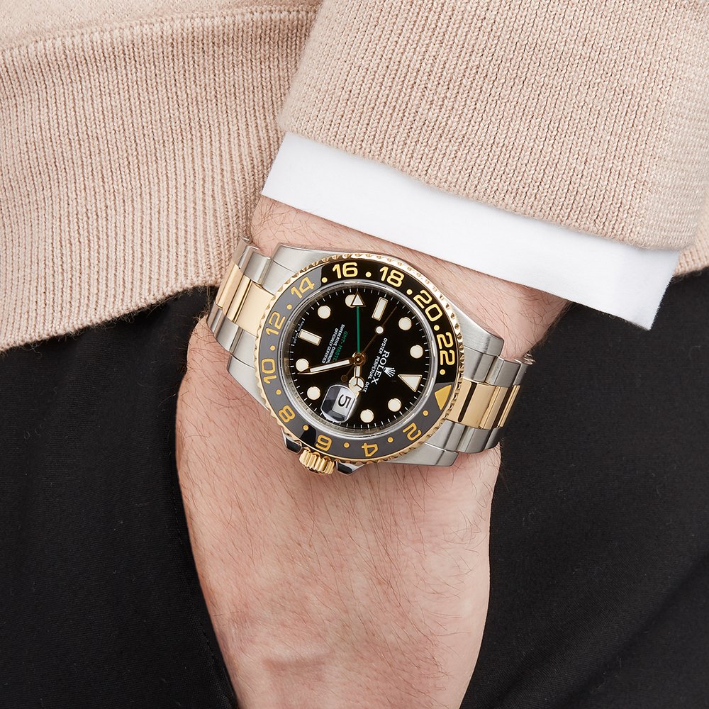 rolex gmt master ii gold and steel