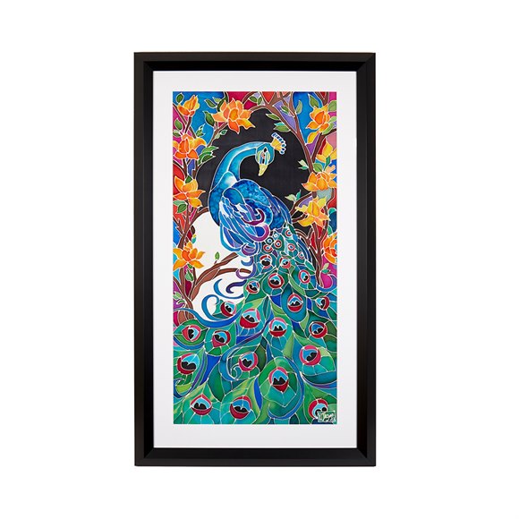 Winifred Jagger, Peacock, Silk Batik Painting 2017