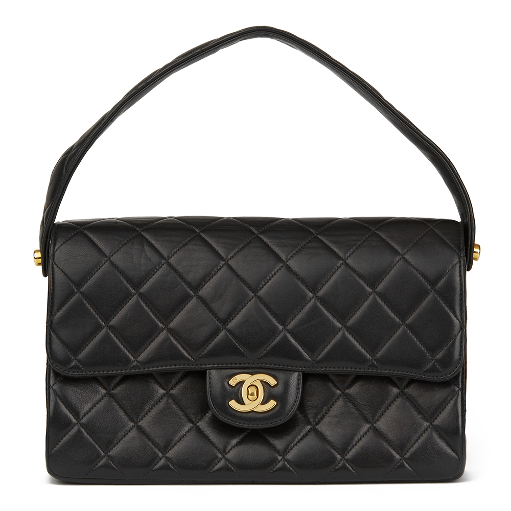 CHANEL BLACK QUILTED LAMBSKIN VINTAGE MEDIUM DOUBLE SIDED CLASSIC FLAP BAG | eBay