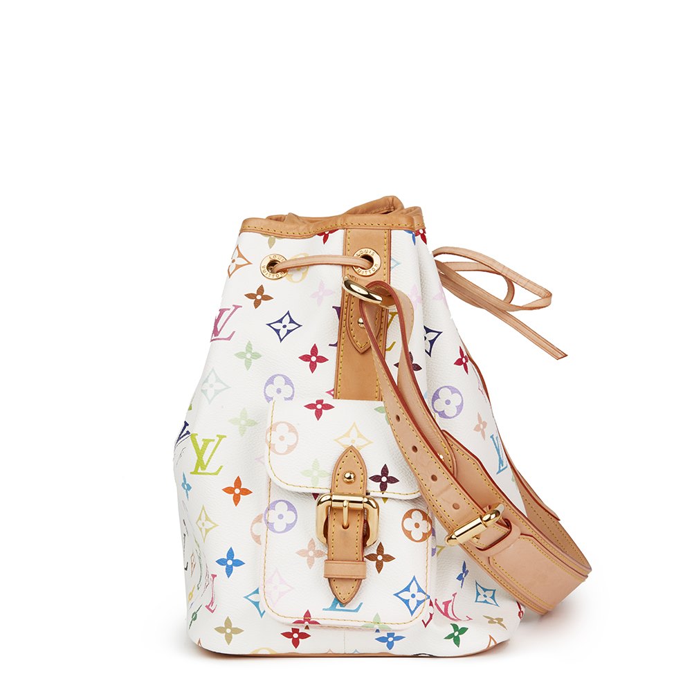 Louis Vuitton White Multicolore Monogram Coated Canvas Petit Noé