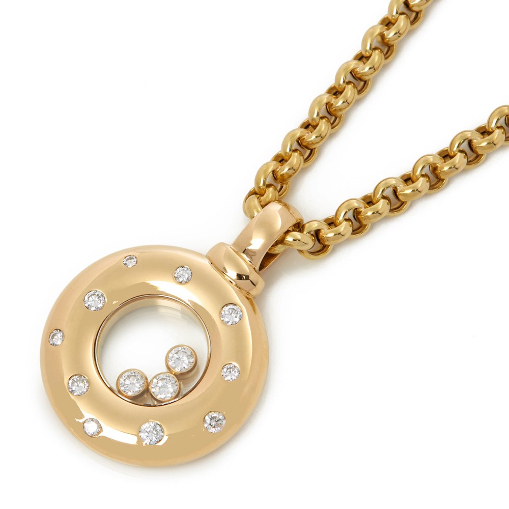 Chopard 18k Yellow Gold Happy Diamonds Dotted Necklace