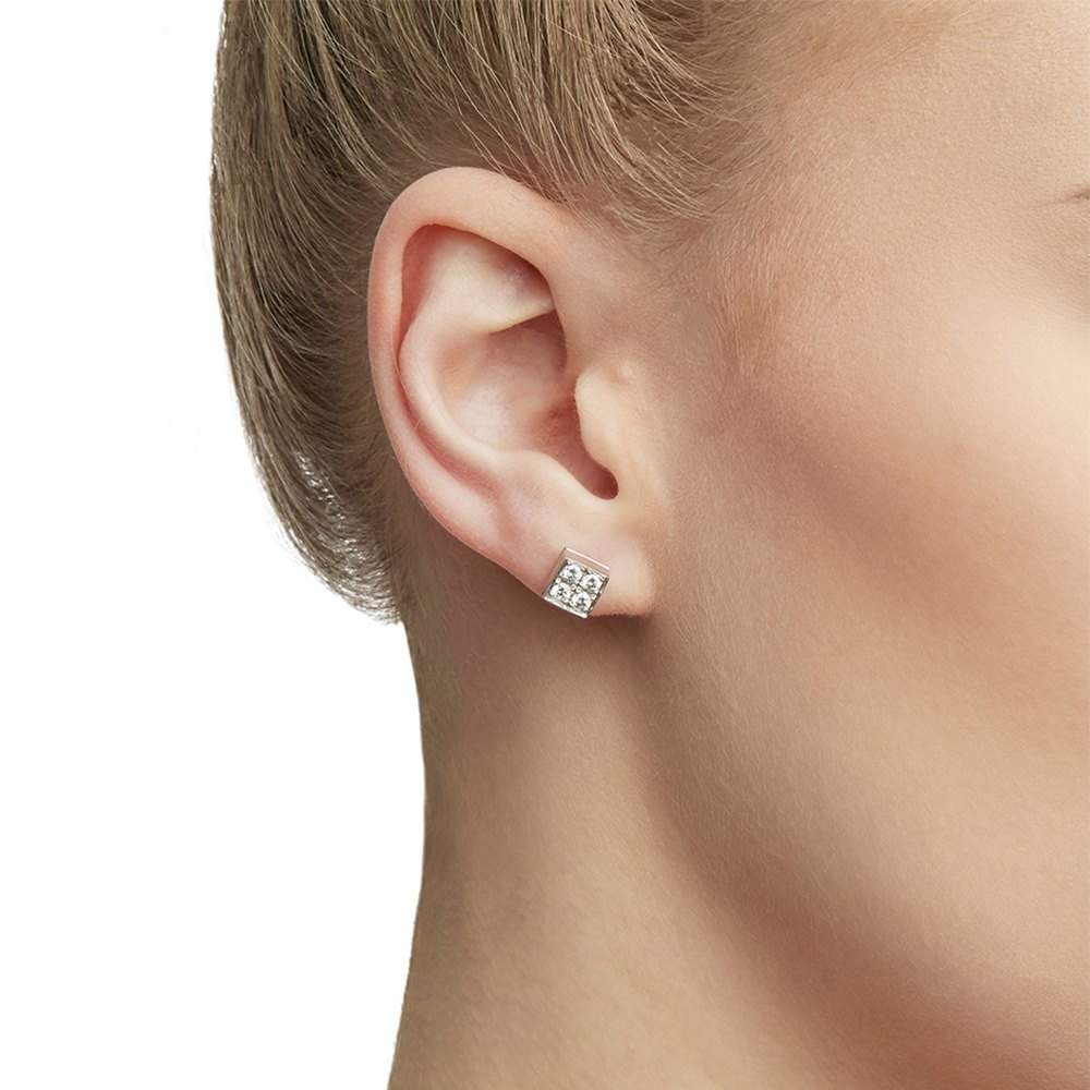 Bulgari 18k White Gold Diamond Lucéa Stud Earrings