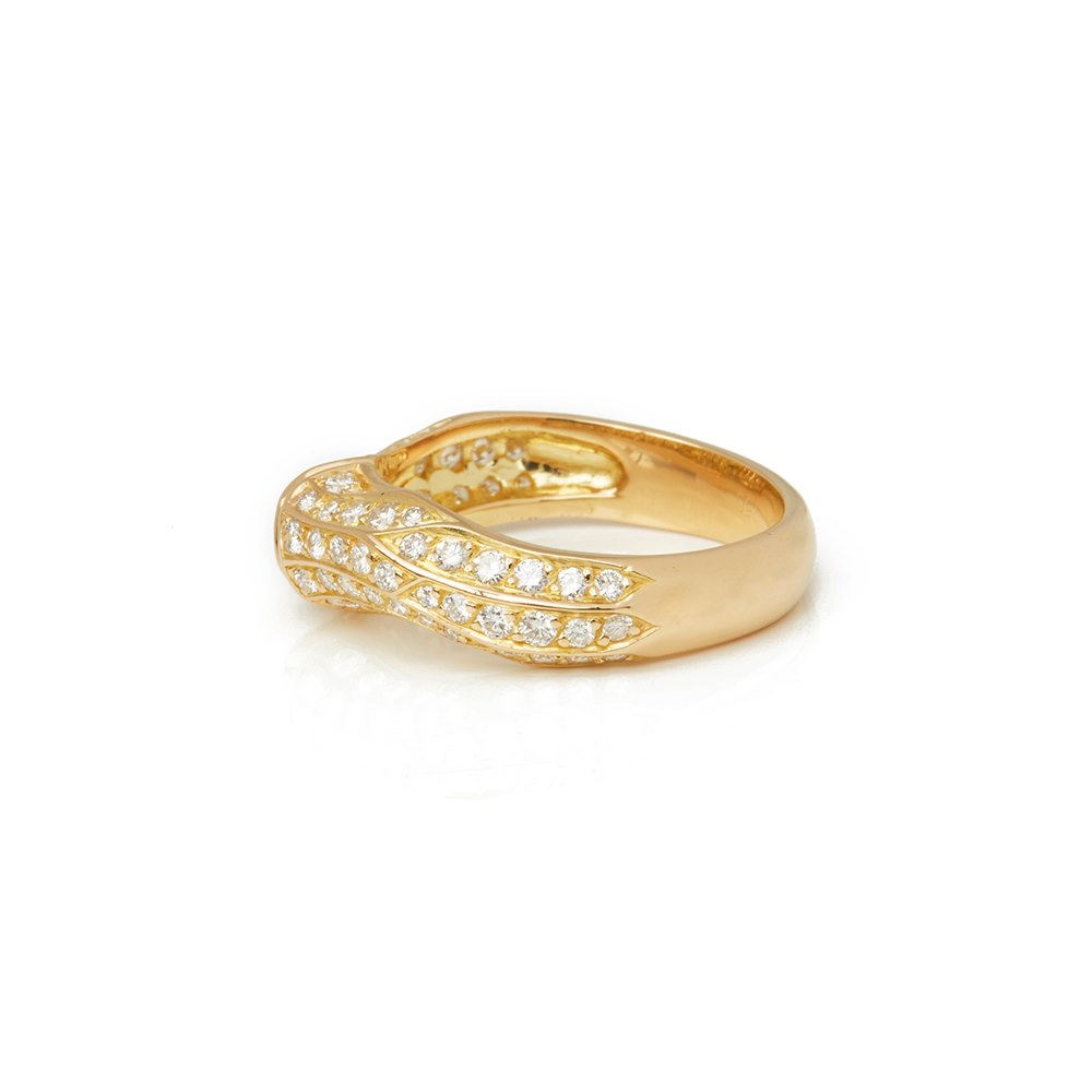 Cartier 18k Yellow Gold Diamond Bamboo Ring