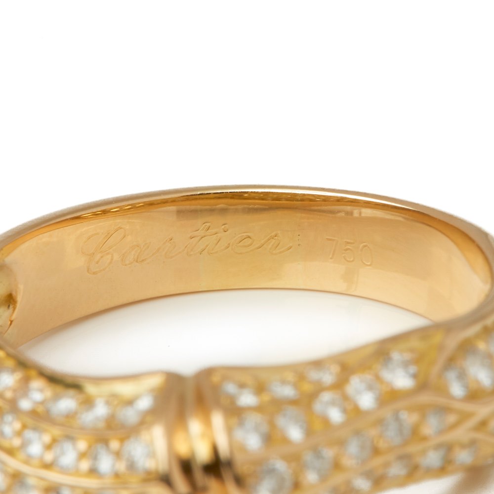 Cartier 18k Yellow Gold Diamond Bamboo Ring