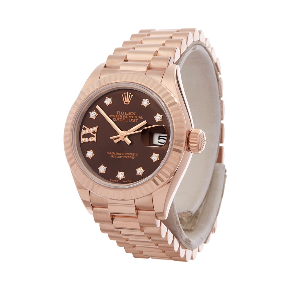 rolex datejust 28 rose gold