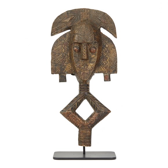 AFRICAN GABON MOUNTED KOTA TRIBE RELIQUARY FIGURE 20TH C.