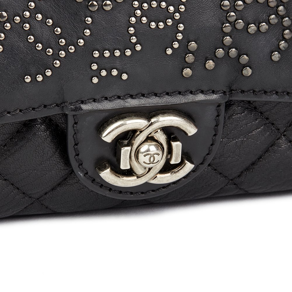 chanel black studded bag