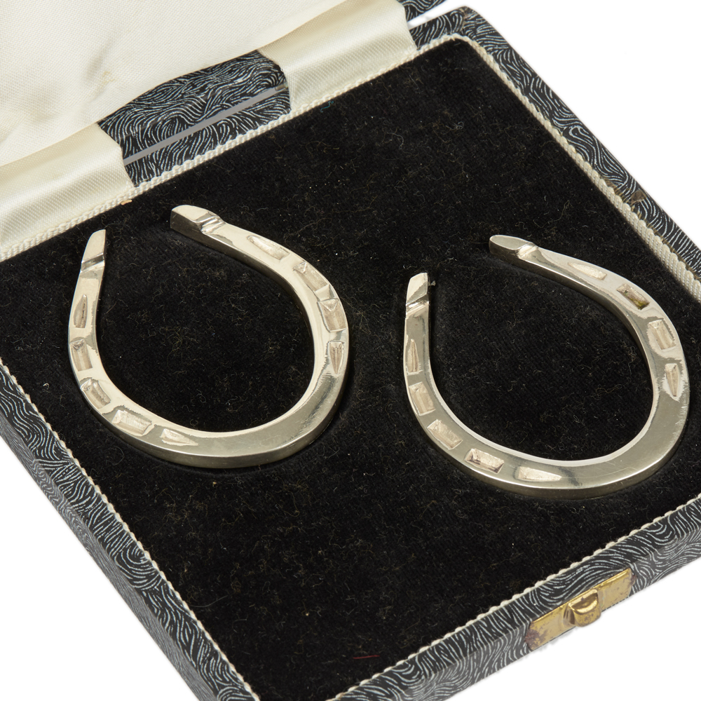 PAIR FRANCIS HOWARD SHEFFIELD SILVER HORSESHOES 1962 eBay