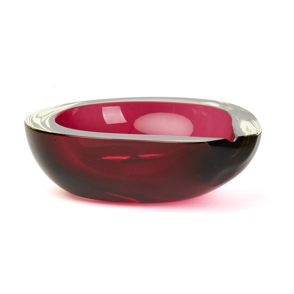 VINTAGE MID CENTURY MURANO SOMMERSO MAUVE GLASS BOWL Mid 20th Century
