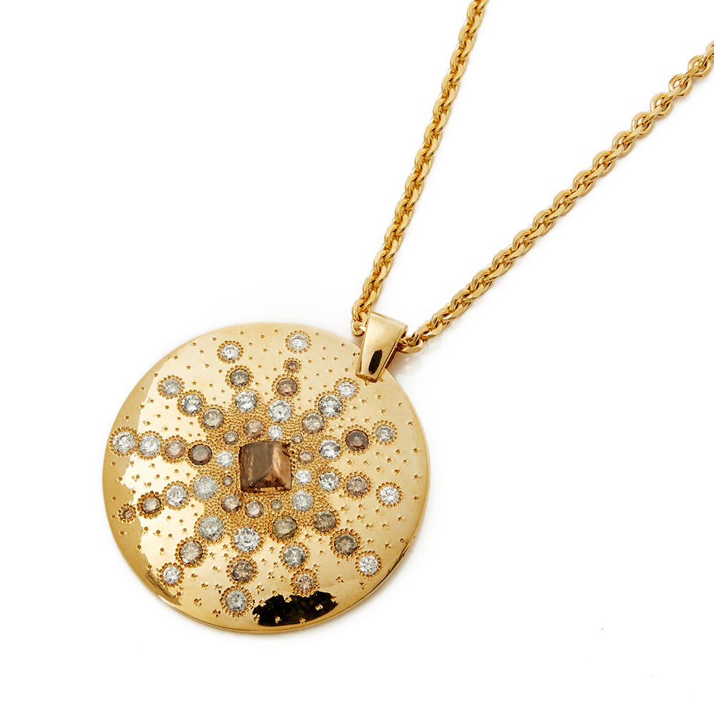 De Beers 18k Yellow Gold Sun Talisman Diamond Necklace
