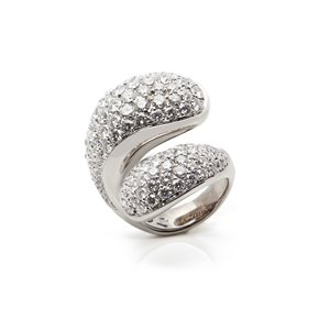 De Grisogono 18k White Gold Diamond Contrario Cocktail Ring