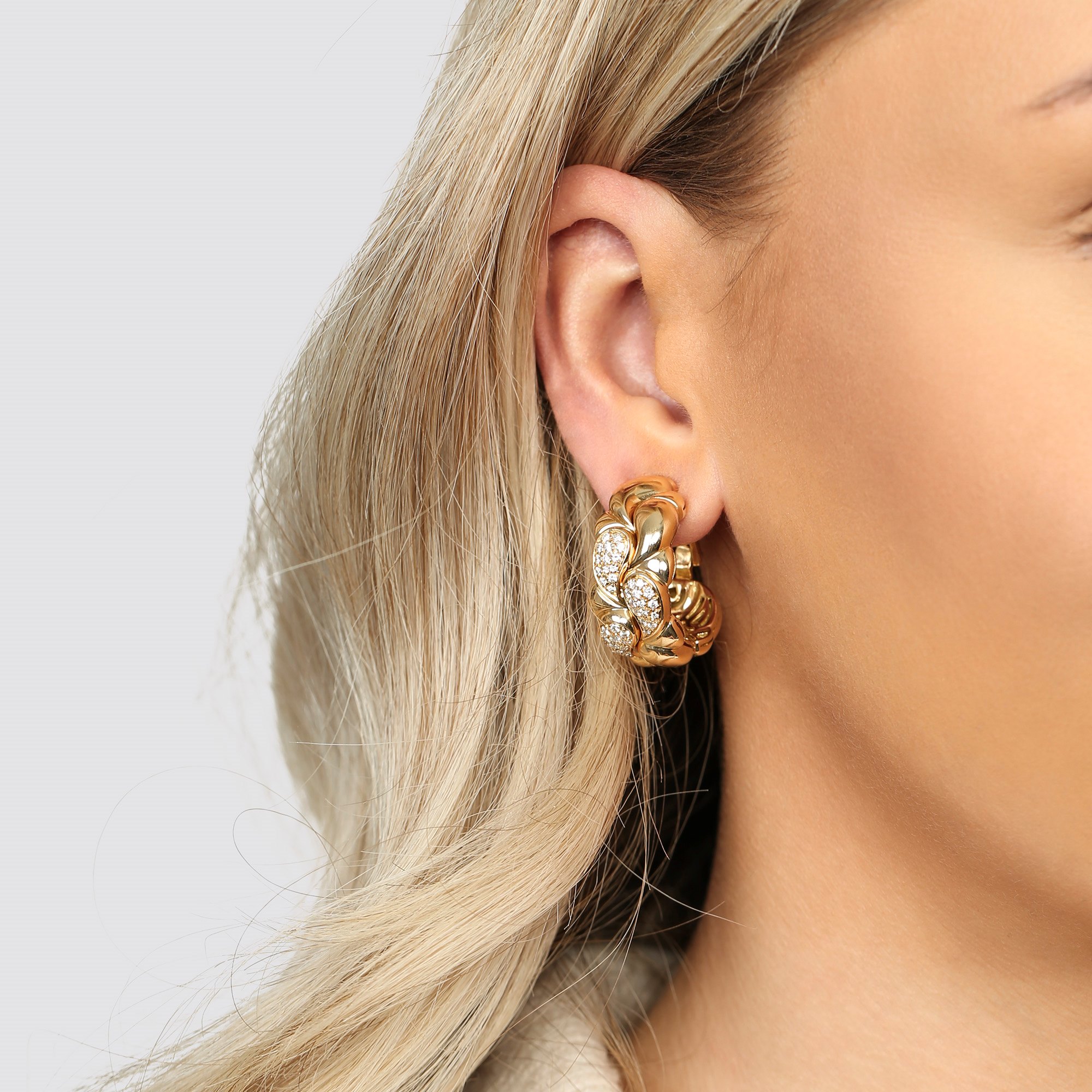 Chopard 18k Yellow Gold Diamond Cašmir Earrings