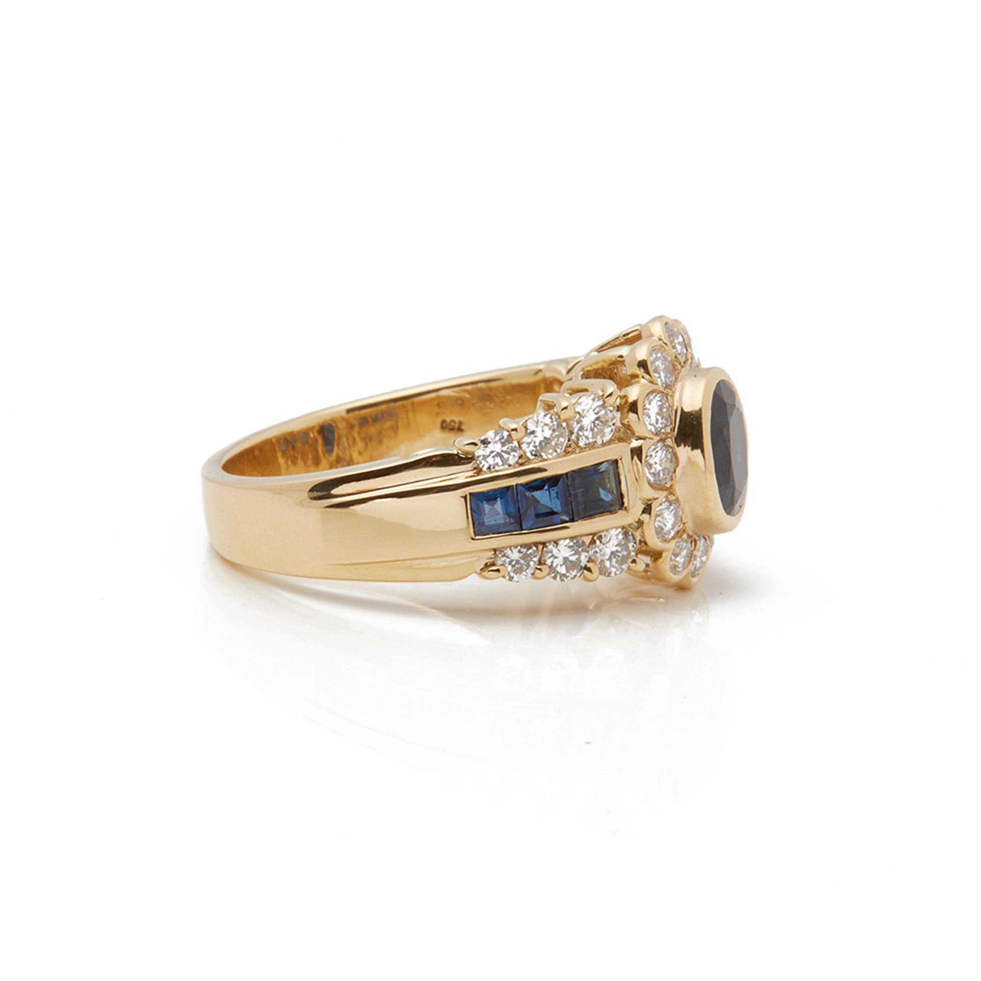 Cartier 18k Yellow Gold Unheated Sapphire & Diamond Vintage Cocktail Ring