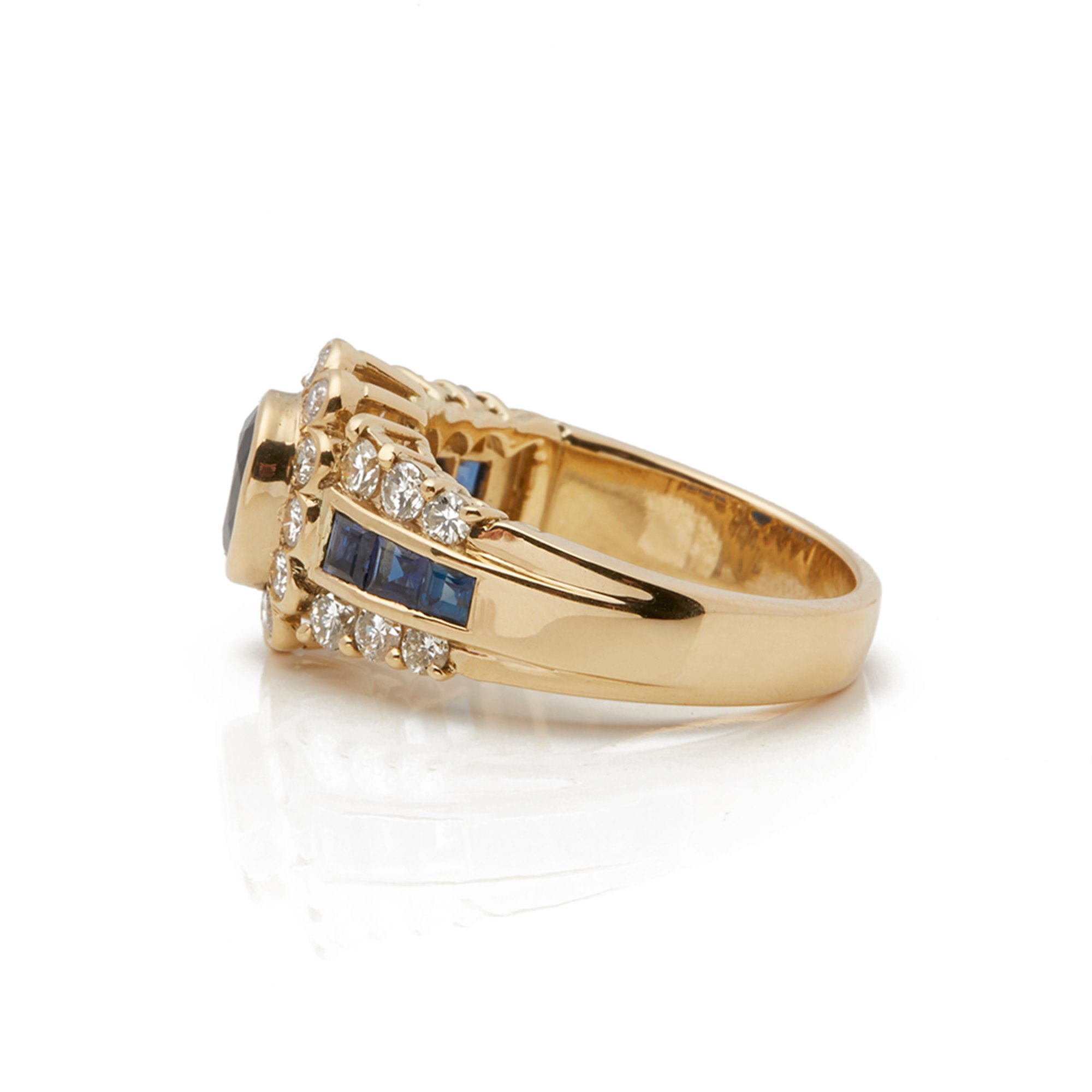 Cartier 18k Yellow Gold Unheated Sapphire & Diamond Vintage Cocktail Ring