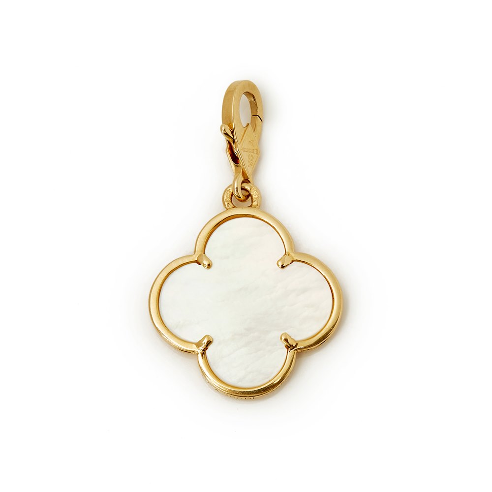 Van Cleef & Arpels 18k Yellow Gold Mother Of Pearl Pure Alhambra Charm