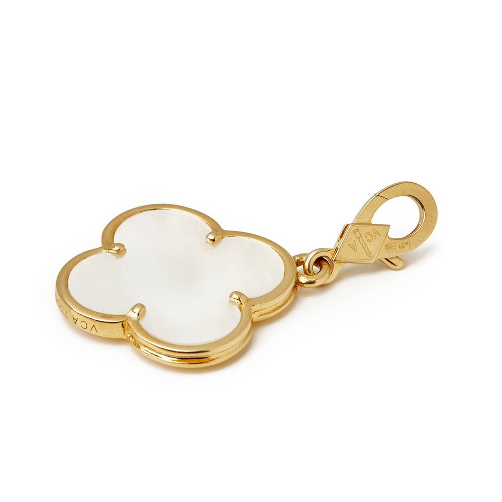 Van Cleef & Arpels 18k Yellow Gold Mother Of Pearl Pure Alhambra Charm
