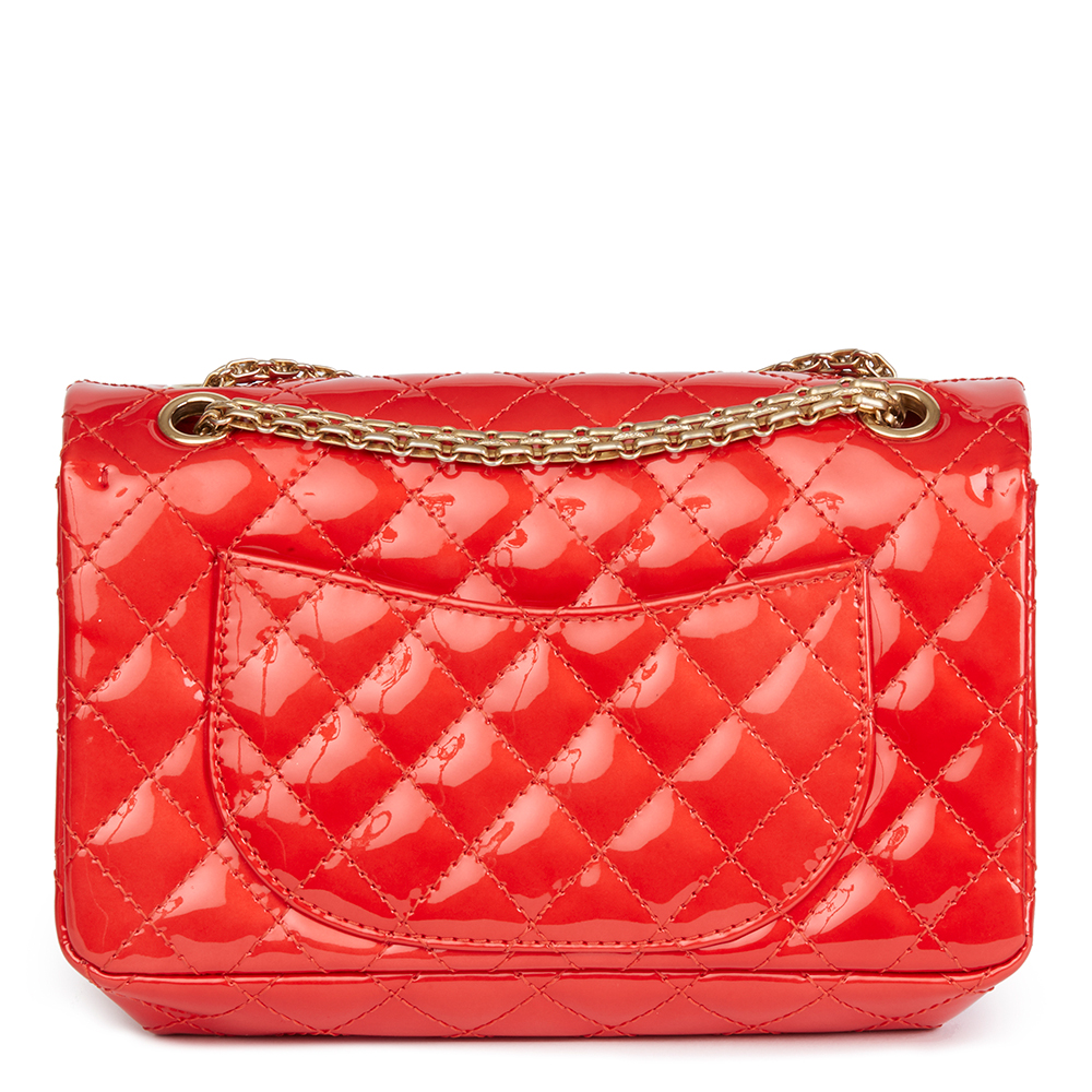 CHANEL RED QUILTED PATENT LEATHER 2.55 REISSUE 225 ACCORDION FLAP BAG HB2083 | eBay