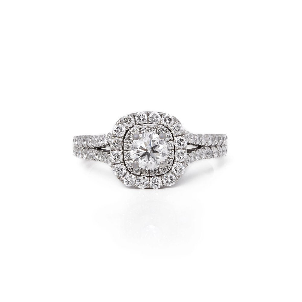 Vera Wang 14k White Gold Double Halo Diamond Engagement Ring