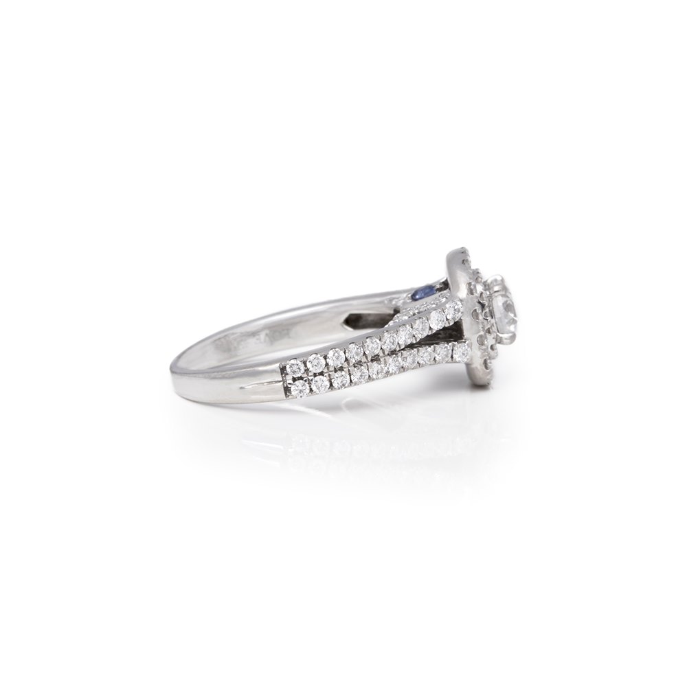 Vera Wang 14k White Gold Double Halo Diamond Engagement Ring