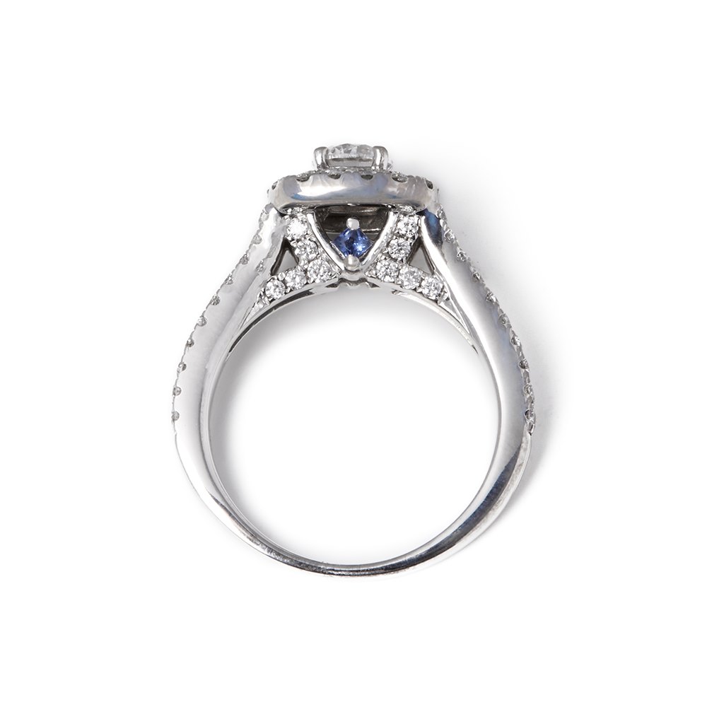Vera Wang 14k White Gold Double Halo Diamond Engagement Ring