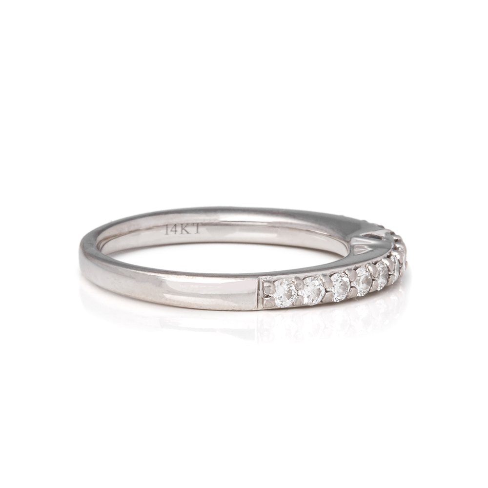 Vera Wang 14k White Gold Half Diamond Eternity Ring