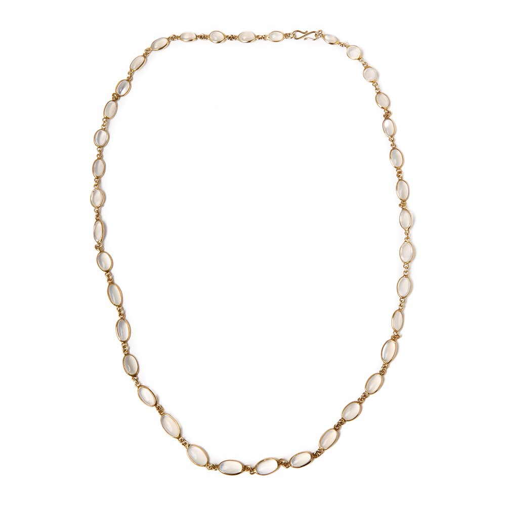 Cellini 9k Yellow Gold Moonstone Necklace