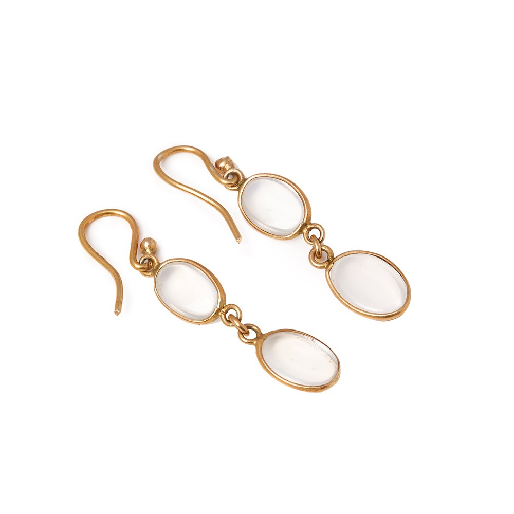 Cellini 9k Yellow Gold Moonstone Earrings