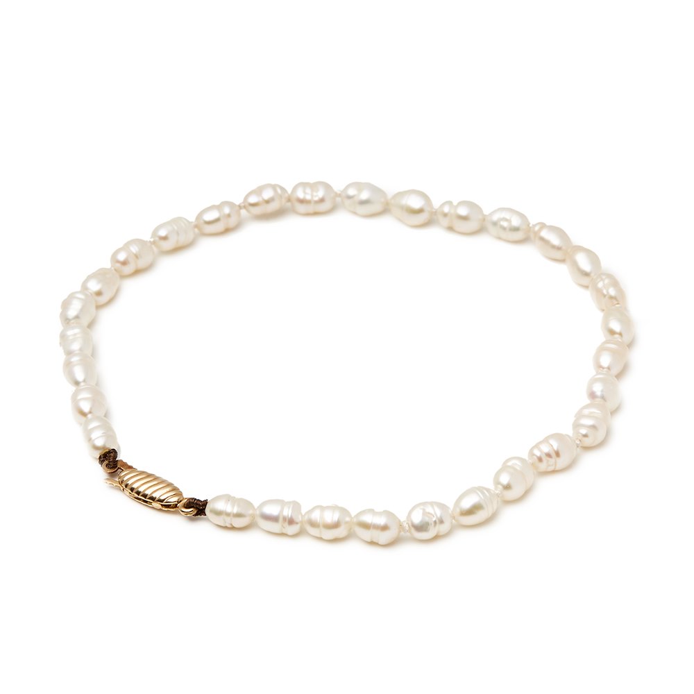 Cellini 9k Yellow Gold Cultured Pearl Bracelet