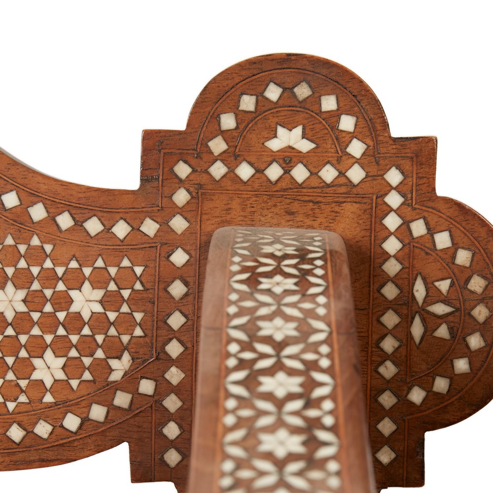 MILANESE MOORISH CARVED & INLAID CHAIR 19TH C Likely to be late 19th Century