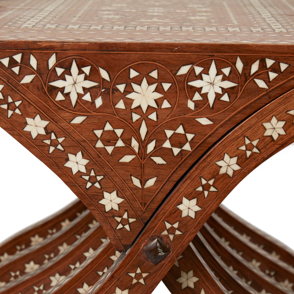 MILANESE MOORISH CARVED & INLAID CHAIR 19TH C Likely to be late 19th Century