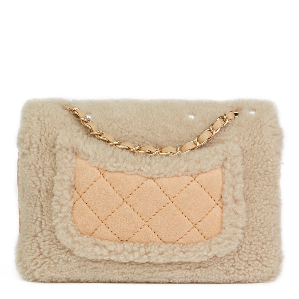 chanel shearling clutch