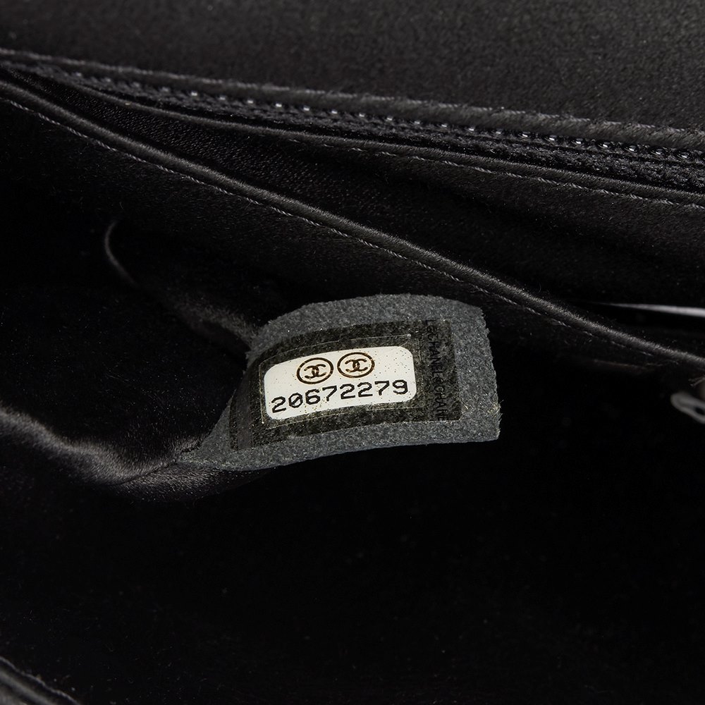 Chanel Black Quilted & Embellished Satin LED Illuminating Medium Classic Single Full Flap Bag