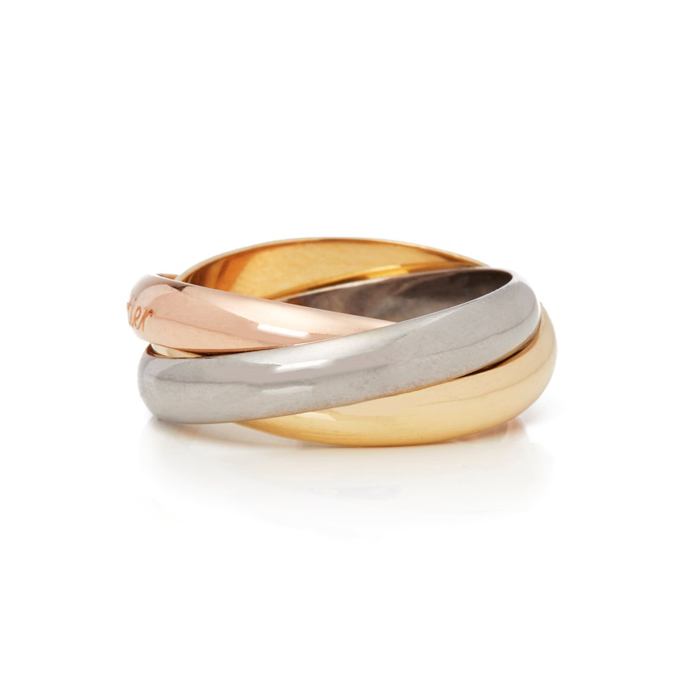 Cartier 18k Yellow, White & Rose Gold Classic Trinity Ring